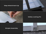 Kartrite 6ft Portable Aluminium Mobility Threshold Access Wheelchair Ramp w/ Handrails WCR-01H-6FT-HND