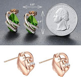 Infinity Love Heart Birthstone Earrings for Women, Crystal Stud Earrings with Healing Stones, V1164-325820