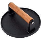 Pre-Seasoned Cast Iron Hamburger Press, Heavy Duty Hamburger Crusher for Griddle with Heat Resistant V1237-ZY-203-5243