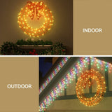 0.6M Christmas Lights 160 LED Motif Solar Wreath Xmas Decorations Jingle Jollys XMAS-MOT-D-WREATH-GD