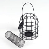 Iron Cage Bird Feeder Metal Bird Food Dispenser Hanging Feeding Column V1294-YM0717-10077407
