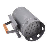 Grill Chimney Starter Wood Handle Compact Barbecue Chimney Starter for Outdoor Cooking Camping V1294-YM0706-3111230161911