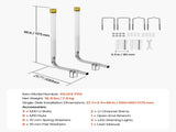 Boat Trailer Guide, 1175mm with LED Light Trailer Guide Poles, 2PCS High-Hardness Steel Guide-Ons, V952-CTCDGDLXBS40N0BCN001Y3