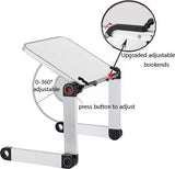 Foldable Aluminum Alloy Book Stand with 360-Degree Rotation, Height and Angle Adjustment, White V1188-MS-731-088