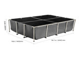 Canvas Fish Pond, 1781.3L Above Ground Fish Pond, PVC Koi Tank with Clear Viewing Panel, Rectangular V952-DSYCHSDTMC21LEAON002V0