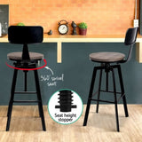 Artiss Bar Stools Kitchen Counter Chairs Vintage Metal Chairs x2 BA-TW-V17-098BACK-BKX2