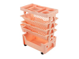 Movable Book Rack Large Capacity 5 Layer Thickened Rollers Multifunctional Movable Bookshelf for V1294-YM0901-3116230009812