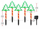 Solar-Powered Christmas Tree Stake Lights with Red-White Spiral Poles, Emitting a Warm White Glow V1341-ZY-WC7YRHVX-TRANSPARENT-2PCS
