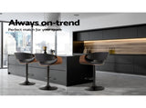 Artiss Bar Stools X3 Kitchen Counter Chair Gas Lift Swivel PU Ambrus Black BA-TW-8078-BKX3