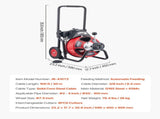 Drain Cleaner 30m x 9.5mm, Auto Feed Sewer Snake Auger on Wheels, Portable Drain Cleaning V952-ZDJJKLSGDSTJZRVU4002V3