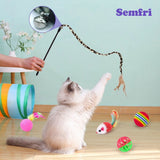 22pcs Pet Toys Combo Set - for Dogs,Cats & Rabbits Interactive T-Tunnel Cat Teaser Plush Mouse Set V1369-AZ3-W-22267