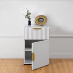 PORTO BEDSIDE TABLE - WHITE - FLUTED - PULL BRASS V164-ECS13WFB03G