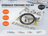 Hydraulic Pressure Test Kit, 250/400/600bar, 3 Gauges 11 Test Couplings 3 Test Hoses, Excavator V952-JXYBZ3T11G0050BLLV0