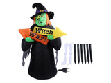 4.4ft Halloween Inflatable Witch Decoration Holiday Blow Up Lighted Witch Yard Lawn Decor for V1294-YM0901-3115240042012