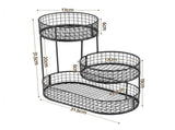 5-Star Chef Fruit Basket Bowl Space Saving Kitchen Food Storage Organiser FB-STEEL-3L-BK
