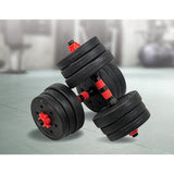 20kg Adjustable Rubber Dumbbell Set Barbell Home GYM Exercise Weights V63-834261