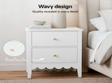Artiss Bedside Table 2 Drawers Bedroom Storage Nightstand White FURNI-G-BS-01-WH