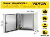 Steel Electrical Box 16'' x 12'' x 8'' Electrical Enclosure Box, Carbon Steel Hinged Junction Box, V952-DQXJSTCFS40X30X20V0
