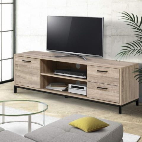 Artiss TV Cabinet Entertainment Unit 132cm Pine Tania LC-FURNI-TV01-OAK-AB