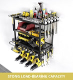 CARLA HOME 4-Tier Power Tool Rack Organizer Wall Mount with Drill Holder & Wrench Hooks for Cordless V178-36224