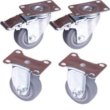 4x 4 inch Heavy Duty Swivel Brake Locking Caster Castor Wheels Casters 2x swivel 2x fixed for Cart V324-4X-4IN-GREY-WHEEL