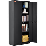 Metal Storage Cabinet with 2 Magnetic Doors and 4 Adjustable Shelves, 90 kg Capacity per Shelf, V952-DXCWJCQHY5180QYF4V0
