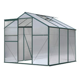 Green Fingers Greenhouse 1.9x1.9x1.83M Aluminium Polycarbonate Green House Garden Shed GH-ALU-190X190-GN-AB