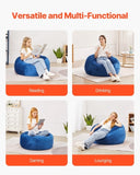 VEVOR 91 cm Round Bean Bag Chair with Removable Cover & Dutch Velvet Blue V952-YXDDY3539INC4SBGOV0