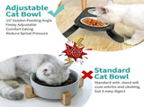 Adjustable Height Pet Food Bowl with Stainless Steel Double Bowls, Ergonomic Raised Cat Feeder for V1341-ZY-SVQS3765-BLACK