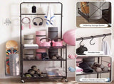 Everfit Yoga Mat Ball Storage Cart Multifunction Equipment Organizer Rack 145cm BSR-A-RET-145