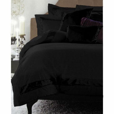 Accessorize Sequins Black Quilt Cover Set Double V442-HIN-QUILTCS-SEQUINS-BLACK-DS