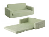 Artiss 2-in-1 Sofa Foam Couch with Side Pocket Light Green SBED-M-FLOOR-KIDS-GN