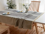 Tablecloths, Embroidery Cloth Washable Cotton Linen Tasselcloth, Anti Fade Wrinkle Free V1237-ZY-528-287