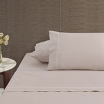 Accessorize White/Natural Piped Hotel Deluxe Cotton Sheet Set King V442-HIN-SHEETS-HOTELPIPED-WHITENATURAL-KI