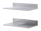 21.8 x 40.6 cm Stainless Steel Shelf, Wall Mounted Floating Shelving with Backsplash, 20 kg Load V952-BGSCTTLL86162MWQSV0