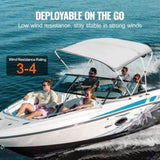 3 Bow Bimini Top Boat Cover, 900D Polyester Canopy with 1" Aluminum Alloy Frame, Waterproof and Sun V952-3GCYZYP6L677QR7NKV0
