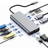 Astrotek USB-C Dock 12-in-1 Multiport Hub/Docking Station with 100W Power 2xHDMI 4K VGA GLAN V1202-V2-CBAT-USBCDOCK12