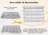 24 Count x 10 Sets Plastic Cupcake Containers, Durable and BPA-Free Cupcake Holder with Lid for Easy V1258-DP02-WO-142