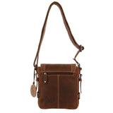 Jack's Inn Premium Blackthorne Crazy Horse Leather Crossbody Bag Vintage in Cognac V563-JACK-15-COGN