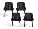 Artiss 4x Dining Chairs Retro PU Leather Kitchen Lounge Cafe Accent Chair Black DINC-B-B02-BKX4