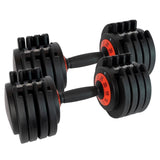 Powertrain GEN2 Pro 50kg Adjustable Dumbbell Set Weight Plates Home Gym DMB-TD1-AD3-2