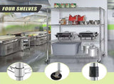 Modular Wire Storage 150x45cm Steel Shelving Chrome With Wheels For Garage Warehouse Or Kitchen V63-841191