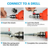 Plumber Drain Snake Pipe Metal Cleaner Pipeline Sewer 12M 6 Drill Bit Tool DIY V201-GAA1206BL8AU