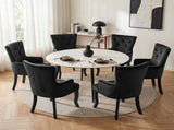 6x Artiss Dining Chairs Velvet French Provincial Armchair Black UPHO-D-DIN116-VEL-BKX6