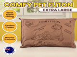 Aussie Made Extra Large Comfy Pet Futon Dog 122cm Wool Blend - Brown D0183