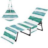 Microfiber Beach Chair Cover Durable Solid Color Stripe Lightweight Folding Chair Cover for Summer V1192-AZ-W-25410