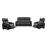 3-1-1 Seater Electric Air Leather Dark Grey Recliner Set V43-SET-EMP-3R-1R-1RGR