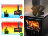 Stove Fan 4-Blade Upgrade Heat Powered Fireplace Fan for Fireplace Wood Burning Fan- Eco Friendly V1370-AZ4-05817