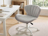 Artiss Ergonomic Office Chair Armless Height Adjustable Computer Desk Chair Fabric Light Grey OCHAIR-M-2589-LG