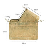 Set 2 Nested Vintage Style Storage Bins 28cm V637-37072BIN